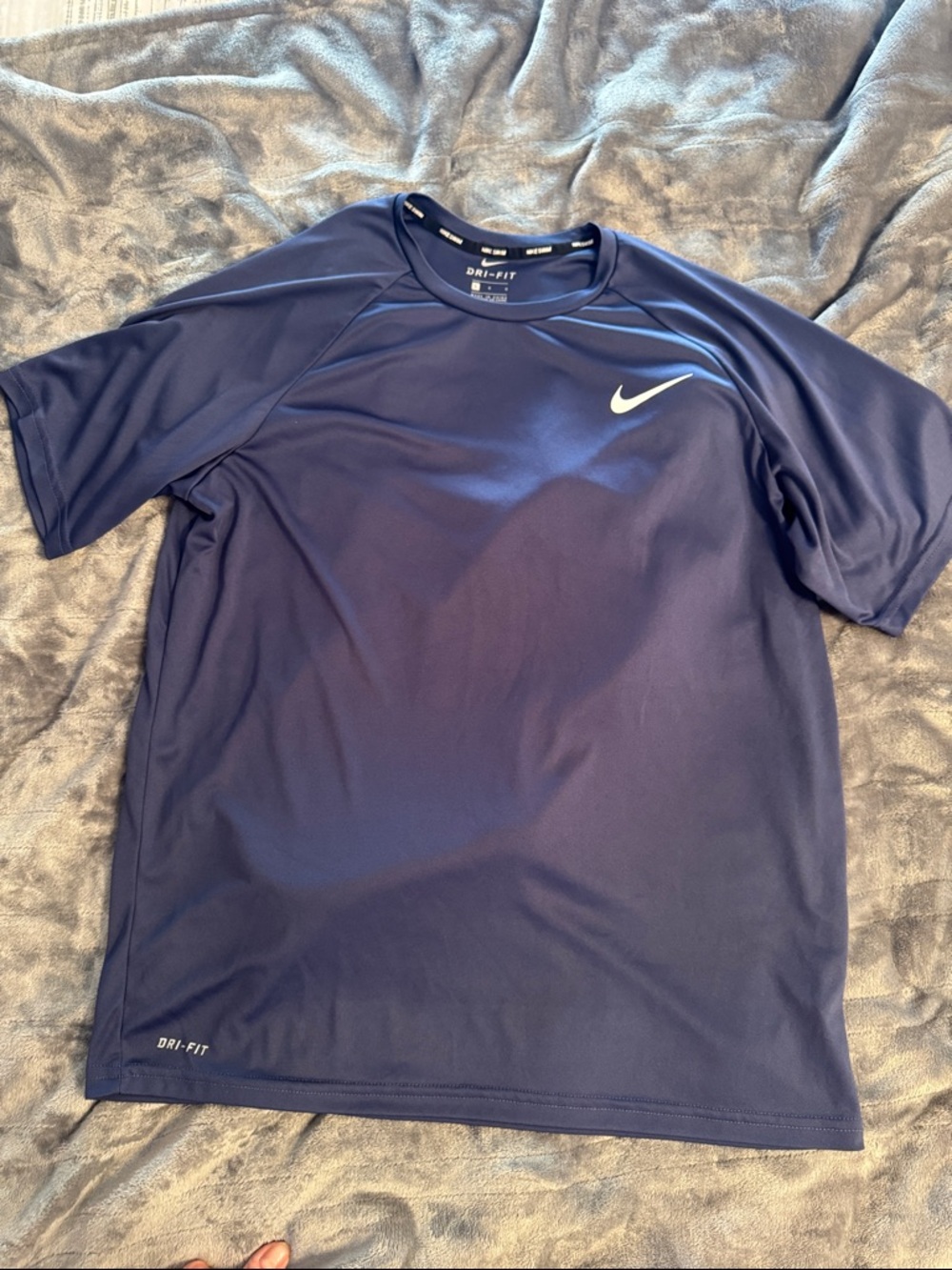 Nike Navy and White Short Sleeve Performance Tee